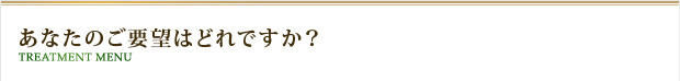 あなたのご要望はどれですか？